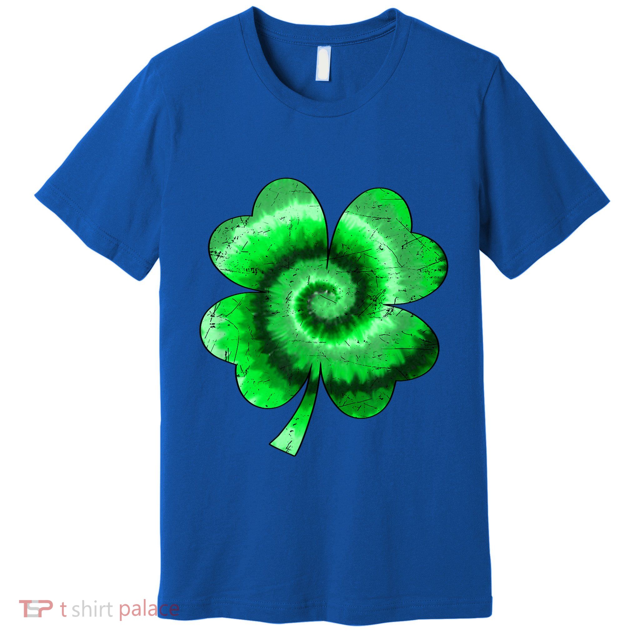 Irish Shamrock Tie Dye Happy St Patrick's Day Go Lucky Gift Premium T-Shirt