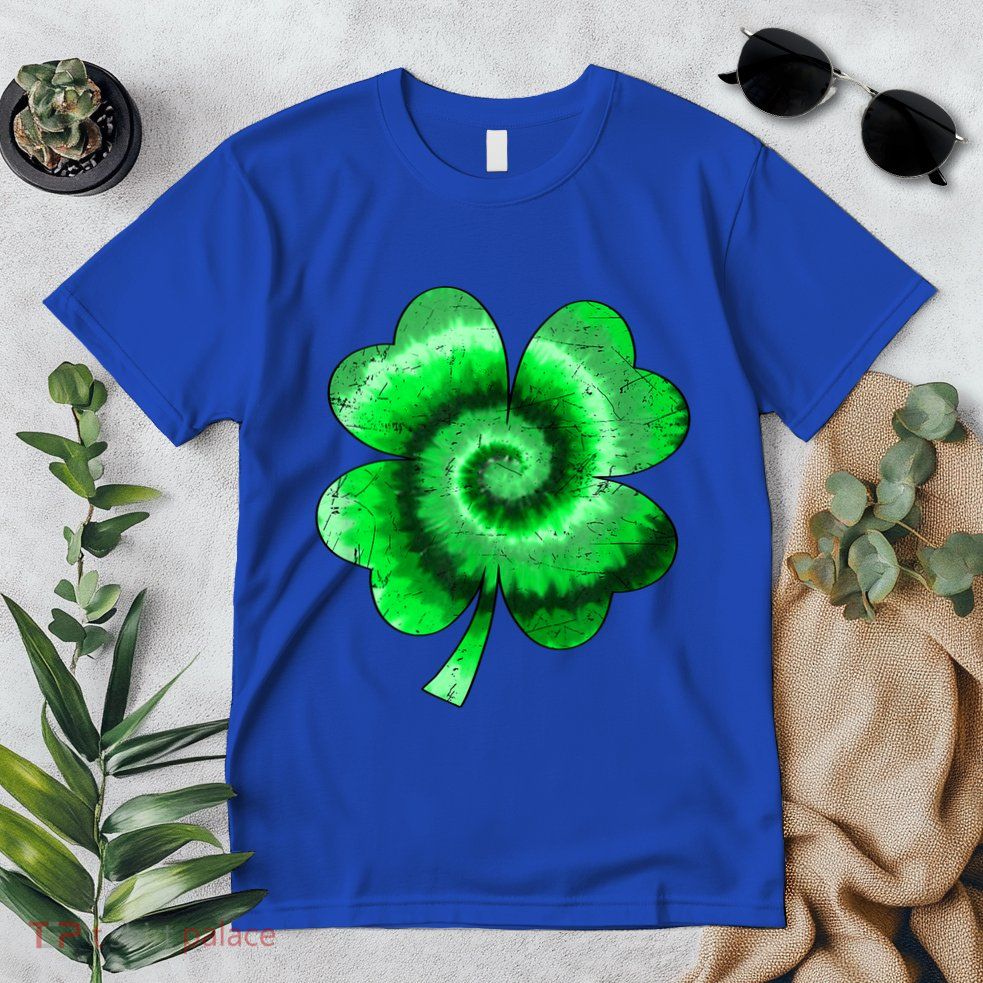 Irish Shamrock Tie Dye Happy St Patrick's Day Go Lucky Gift Premium T-Shirt