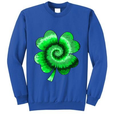 Irish Shamrock Tie Dye Happy St Patrick's Day Go Lucky Gift Tall Sweatshirt