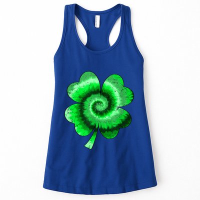 Irish Shamrock Tie Dye Happy St Patrick's Day Go Lucky Gift Womens Tank Top