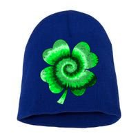 Irish Shamrock Tie Dye Happy St Patrick's Day Go Lucky Gift Short Acrylic Beanie