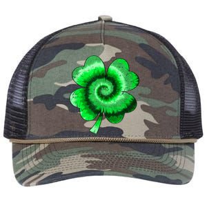 Irish Shamrock Tie Dye Happy St Patrick's Day Go Lucky Gift Retro Rope Trucker Hat Cap