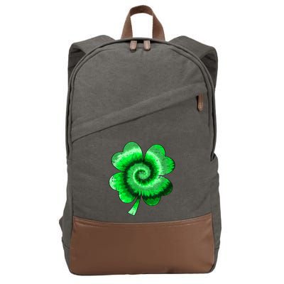 Irish Shamrock Tie Dye Happy St Patrick's Day Go Lucky Gift Cotton Canvas Backpack