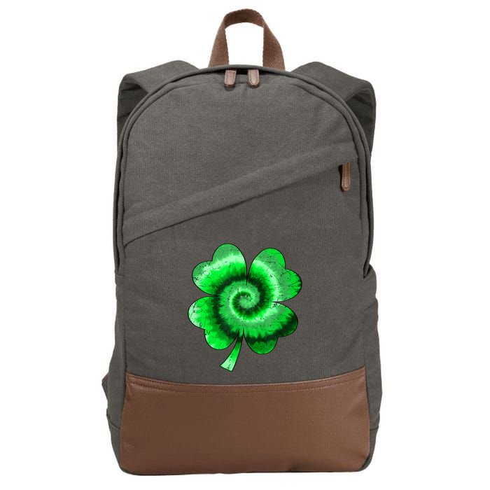 Irish Shamrock Tie Dye Happy St Patrick's Day Go Lucky Gift Cotton Canvas Backpack