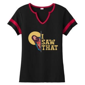 I Saw That Jesus Funny Christian Design Easter Ladies Halftime Notch Neck Tee