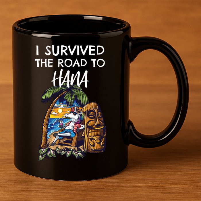 I Survived The Road To Hana Gift 11oz C Handle Ceramic Mug