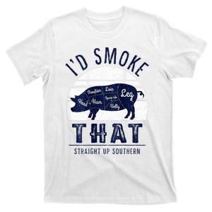 ID Smoke That Straight Up Southern Pork Cuts Grilling Bbq T-Shirt