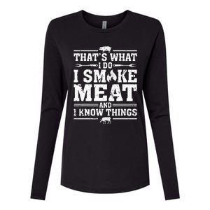 ID Smoke That Funny Meat Bbq Season Smoker & Grilling Womens Cotton Relaxed Long Sleeve T-Shirt