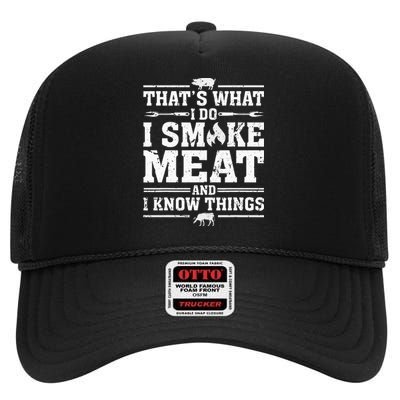 ID Smoke That Funny Meat Bbq Season Smoker & Grilling High Crown Mesh Back Trucker Hat