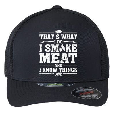 ID Smoke That Funny Meat Bbq Season Smoker & Grilling Flexfit Unipanel Trucker Cap