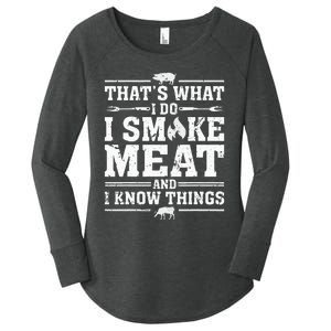 ID Smoke That Funny Meat Bbq Season Smoker & Grilling Women's Perfect Tri Tunic Long Sleeve Shirt