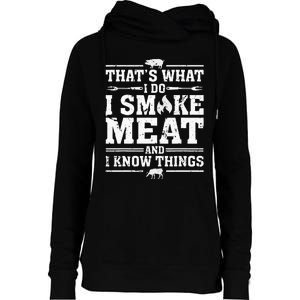 ID Smoke That Funny Meat Bbq Season Smoker & Grilling Womens Funnel Neck Pullover Hood