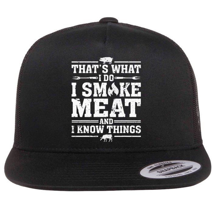 ID Smoke That Funny Meat Bbq Season Smoker & Grilling Flat Bill Trucker Hat