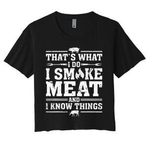 ID Smoke That Funny Meat Bbq Season Smoker & Grilling Women's Crop Top Tee