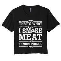 ID Smoke That Funny Meat Bbq Season Smoker & Grilling Women's Crop Top Tee