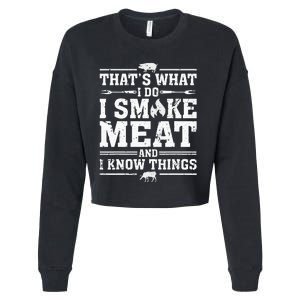 ID Smoke That Funny Meat Bbq Season Smoker & Grilling Cropped Pullover Crew