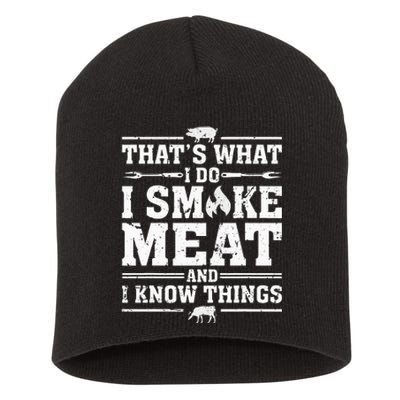 ID Smoke That Funny Meat Bbq Season Smoker & Grilling Short Acrylic Beanie