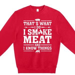 ID Smoke That Funny Meat Bbq Season Smoker & Grilling Premium Crewneck Sweatshirt