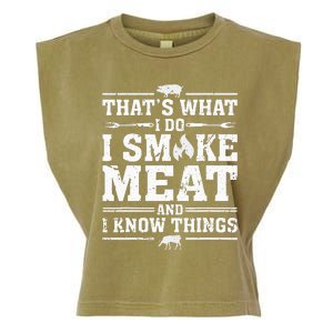 ID Smoke That Funny Meat Bbq Season Smoker & Grilling Garment-Dyed Women's Muscle Tee