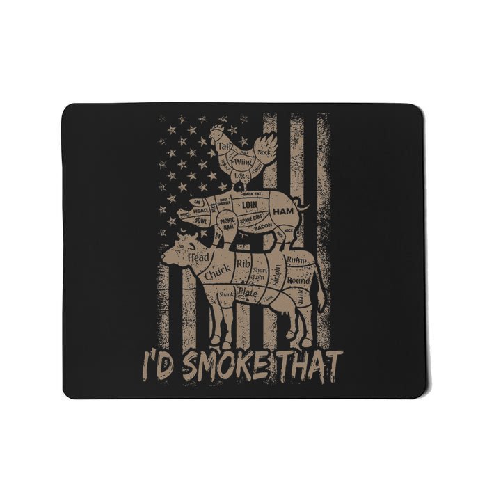 Id Smoke That Bbq Party Smoker Chef Dad Mousepad