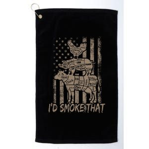 Id Smoke That Bbq Party Smoker Chef Dad Platinum Collection Golf Towel