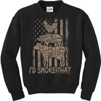 Id Smoke That Bbq Party Smoker Chef Dad Kids Sweatshirt