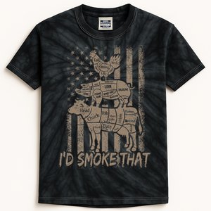 Id Smoke That Bbq Party Smoker Chef Dad Kids Tie-Dye T-Shirt