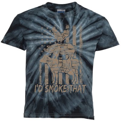 Id Smoke That Bbq Party Smoker Chef Dad Kids Tie-Dye T-Shirt