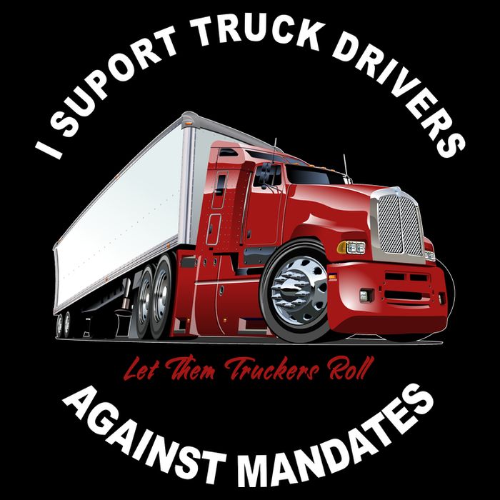 I Support Truck Drivers Against Mandates Let Them Truckers Roll Drawstring Bag