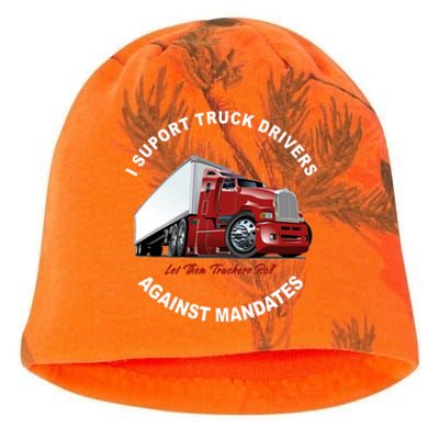 I Support Truck Drivers Against Mandates Let Them Truckers Roll Kati - Camo Knit Beanie