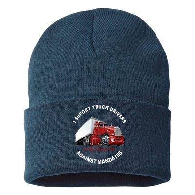 I Support Truck Drivers Against Mandates Let Them Truckers Roll Sustainable Knit Beanie