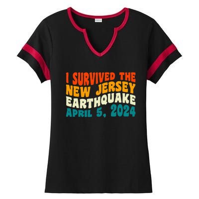 I Survived The New Jersey 4.8 Magnitude Earthquake Ladies Halftime Notch Neck Tee