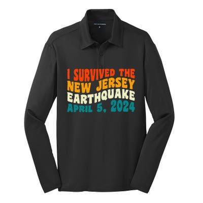 I Survived The New Jersey 4.8 Magnitude Earthquake Silk Touch Performance Long Sleeve Polo