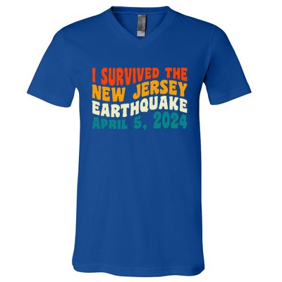 I Survived The New Jersey 4.8 Magnitude Earthquake V-Neck T-Shirt