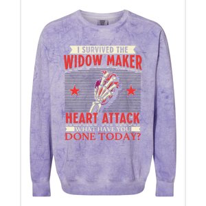 I Survived The Widow Maker Heart Attack Cardiac Arrest Meaningful Gift Colorblast Crewneck Sweatshirt