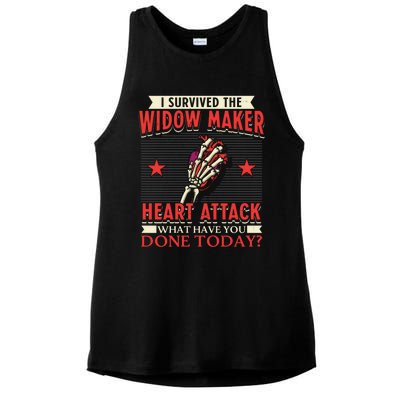 I Survived The Widow Maker Heart Attack Cardiac Arrest Meaningful Gift Ladies PosiCharge Tri-Blend Wicking Tank