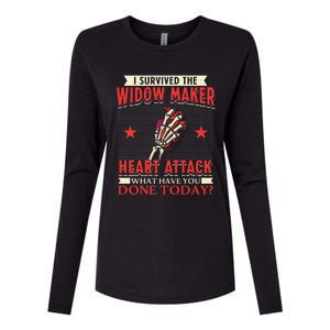 I Survived The Widow Maker Heart Attack Cardiac Arrest Meaningful Gift Womens Cotton Relaxed Long Sleeve T-Shirt