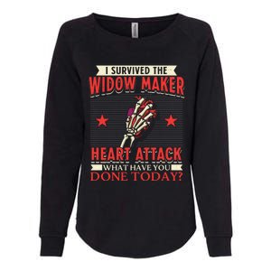 I Survived The Widow Maker Heart Attack Cardiac Arrest Meaningful Gift Womens California Wash Sweatshirt