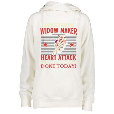 I Survived The Widow Maker Heart Attack Cardiac Arrest Meaningful Gift Womens Funnel Neck Pullover Hood