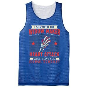 I Survived The Widow Maker Heart Attack Cardiac Arrest Meaningful Gift Mesh Reversible Basketball Jersey Tank