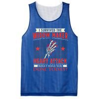 I Survived The Widow Maker Heart Attack Cardiac Arrest Meaningful Gift Mesh Reversible Basketball Jersey Tank