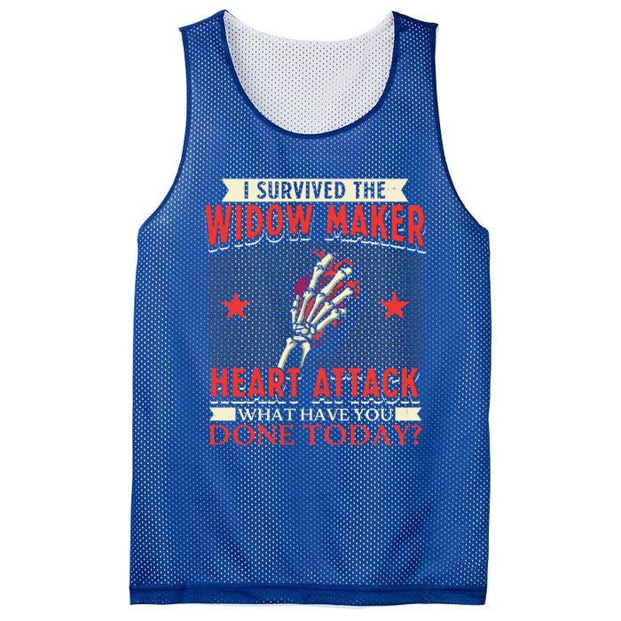 I Survived The Widow Maker Heart Attack Cardiac Arrest Meaningful Gift Mesh Reversible Basketball Jersey Tank