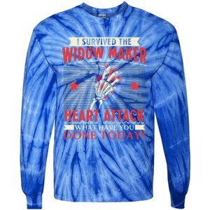 I Survived The Widow Maker Heart Attack Cardiac Arrest Meaningful Gift Tie-Dye Long Sleeve Shirt