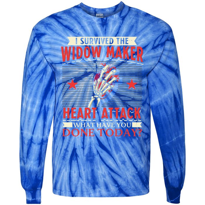 I Survived The Widow Maker Heart Attack Cardiac Arrest Meaningful Gift Tie-Dye Long Sleeve Shirt