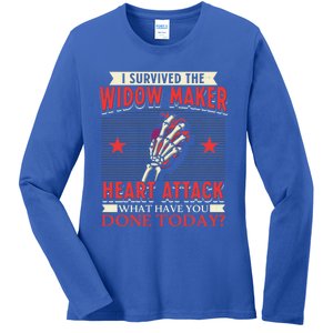 I Survived The Widow Maker Heart Attack Cardiac Arrest Meaningful Gift Ladies Long Sleeve Shirt