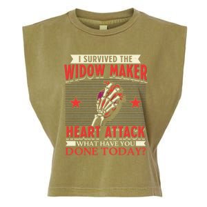 I Survived The Widow Maker Heart Attack Cardiac Arrest Meaningful Gift Garment-Dyed Women's Muscle Tee