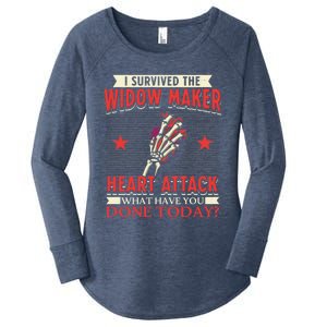 I Survived The Widow Maker Heart Attack Cardiac Arrest Meaningful Gift Women's Perfect Tri Tunic Long Sleeve Shirt