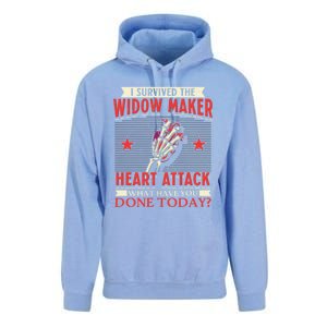 I Survived The Widow Maker Heart Attack Cardiac Arrest Meaningful Gift Unisex Surf Hoodie