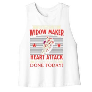 I Survived The Widow Maker Heart Attack Cardiac Arrest Meaningful Gift Women's Racerback Cropped Tank