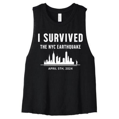 I Survived The Nyc Earthquake 5th April 2024 Women's Racerback Cropped Tank